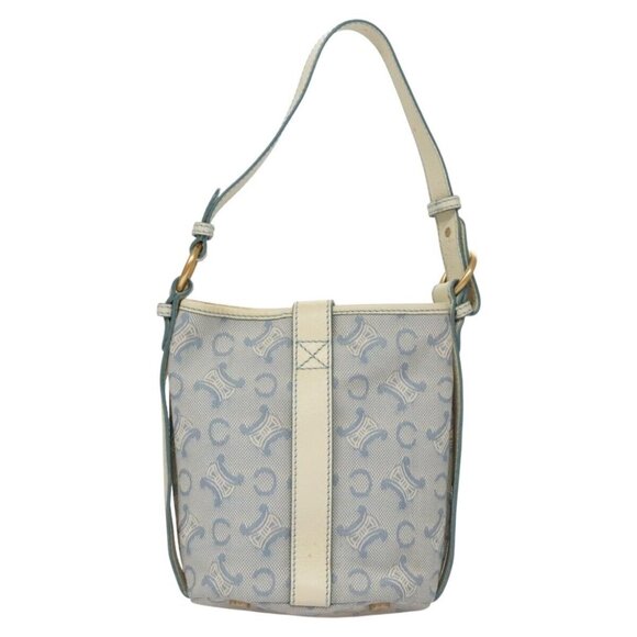 CELINE C Macadam Canvas Shoulder Bag Light Blue - Picture 2 of 15